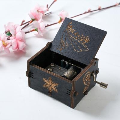 China Eco-Friendly Custom Music Box Engraved Wooden Vintage Musical Box Gifts For Birthday/Christmas/Valentine's Day for sale