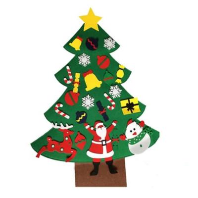 China Eco-friendly Christmas Decoration Christmas Gift Tree Felt Christmas Tree With Ornaments For Kids for sale