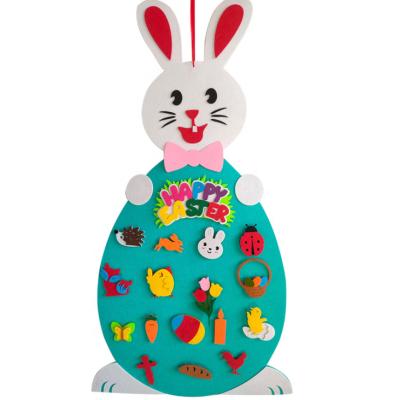 China Lovely Hot Sale Eco-friendly Easter Bunny Felt Products For Indoor Or Outdoor DIY Cartoon Rabbit Felt Easter Decoration for sale