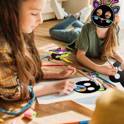 China Eco - Friendly Scratch Art For Kids , DIY Paper Craft Mask for sale