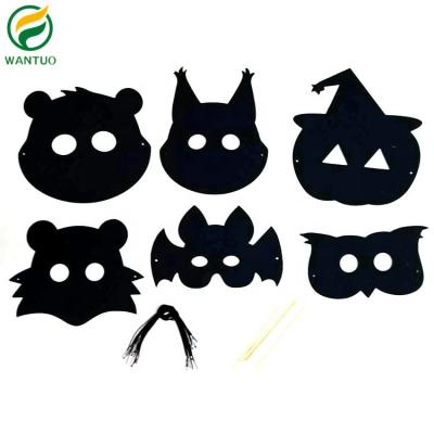 China Eco-Friendly DIY Masks , Outgeek 24PCS Animal Scratch Paper Masks Magic DIY Scratch Masks For Kids Art Rainbow Scratch Face Paper Dress Up for sale