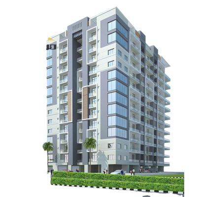 China Mediterranean China suppliers Cheap steel frame residential hotel building Multi-story steel structure apartment building for sale