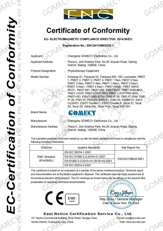 CE-EMC - Changsha GOMECY Electronics Limited