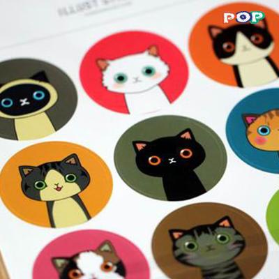 China Waterproof cute cat stickers for sale