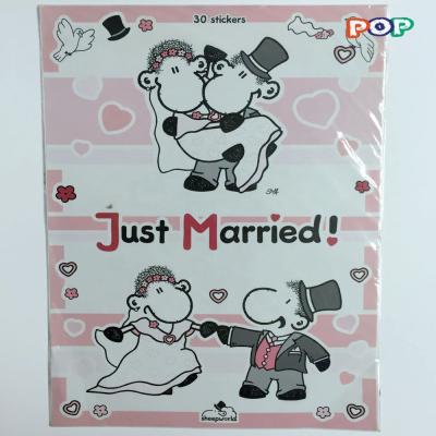 China Beautiful 3m paper wedding cartoon figure sticker It is used to decorate the wedding car and wedding room for sale