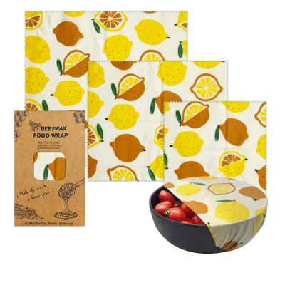 China Nature Certificated 100% Organic Cotton Beeswax Reusable Food Wraps Shrink-Resistant for sale