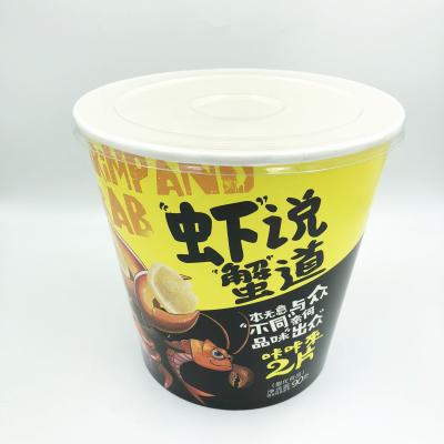 China Large 170oz Food Disposable Paper Buckets Disposable Paper Buckets For Shrimp Chunks for sale