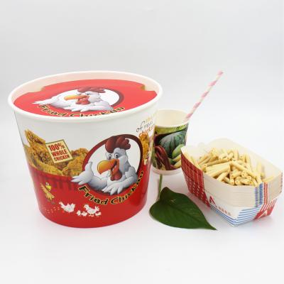 China 85oz Fried Chicken Bucket KFC Single Wall Paper Bucket for sale