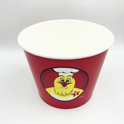 China Paper Containers 150oz Single Wall Disposable Fried Chicken Bucket With Lid for sale