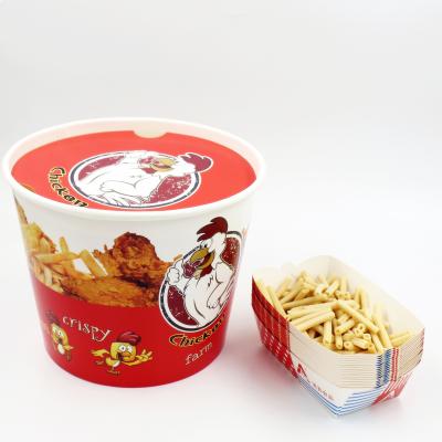 China Food Pail 85oz Fried Chicken Disposable Paper Bucket for sale