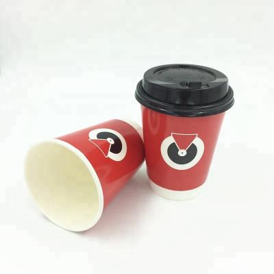 China DOUBLE WALL Cafes Supplies Wallpaper Double Wall Coffee Cups With Lid for sale