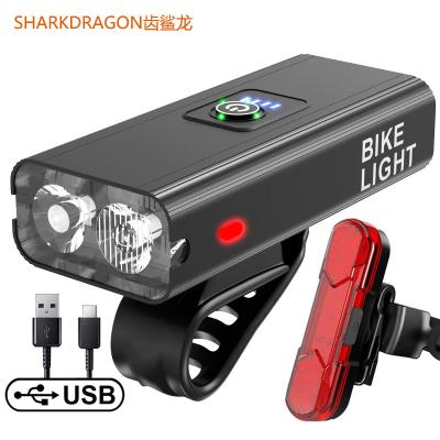 China ABS Bike Light Set Front Light And Rear Tail Light For Cycling Road Mountain Bike Waterproof Headlight for sale