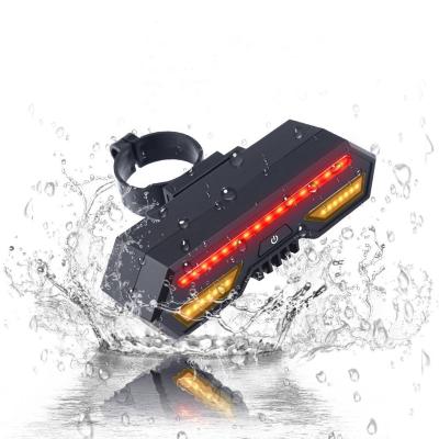 China ABS USB Rechargeable LED Bike Tail Light Bicycle Rear Light Waterproof Turn Signal Light Signal Light for sale