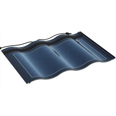 China Premium Materials 30W Building House Roof Quality Three Curved Surfaces Solar Panel Energy System Green Amorphous Glass Tile for sale