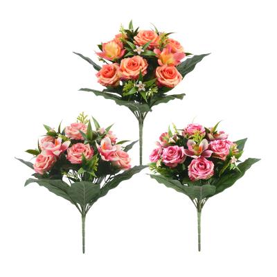 China Wholesale Europe Rose Artificial Butterfly Flower For Home Decor Artificial Outdoor Flowers Fake Flowers Handmade for sale