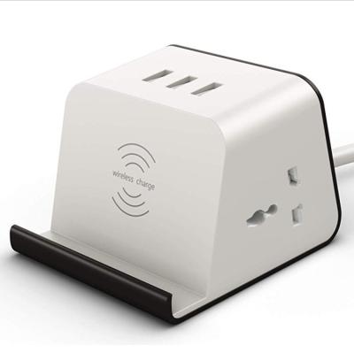 China With Phone Holder and USB Power Use AC Desktop Strip Cube USB Extension Plug Portable Powerstrips With USB Charger for sale