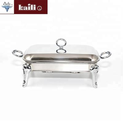 China Alcohol Fuel Hot Pot Catering Large Capacity Hotel Supply Stainless Steel Chafing Dish for sale