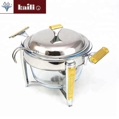 China Large Saucepan 3.8L 4pcs Capacity Stainless Steel Chafing Dish Buffet Food Heater Viable Commercial High End Wholesale for sale