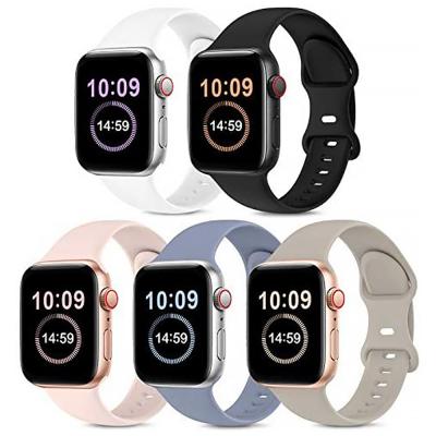 China Silicone For Apple Watch Silicon Band, For Apple Iwatch Series7 1/2/3/4/5/6/se Replacement Sports Smart Watch Rubber Straps for sale