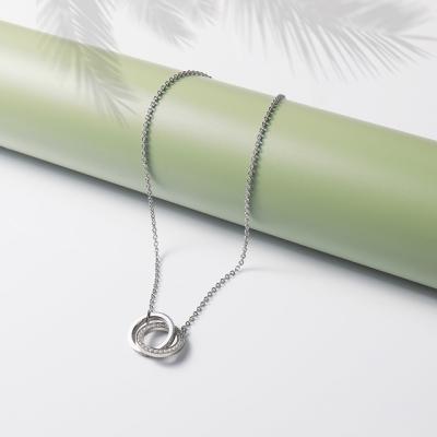 China Women High Shiny Polished Long Necklace With Silver Rings Pendants For Women Gifts for sale