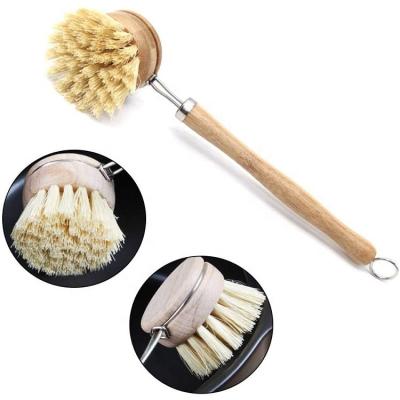 China Long Handle Pan Bowl Brushing Tool Household Hot Selling Amazon Cleaning Dish Wooden Pot Sustainable Washing Bamboo Sweep for sale