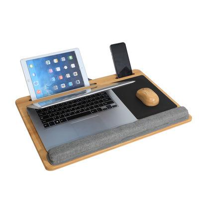 China Convertible Ready To Ship Lap Desk Board Multi Tasking Laptop Tablet Mobile Phone Stand Bamboo Holder With Mouse Pad for sale