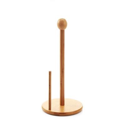 China Eco-Friendly Straight And Easy Simple Design To Carry Toilet Paper Holder Bamboo Paper Towel Holder for sale