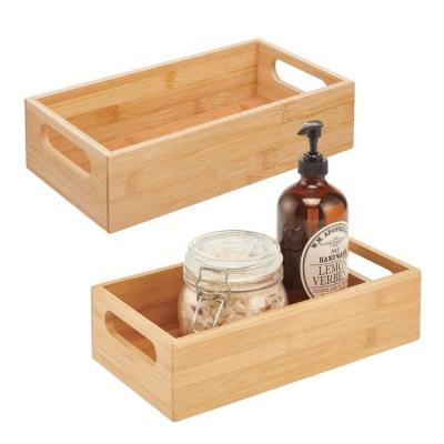 China The viable shampoo-cream storage box and other cosmetics open shelf bamboo bathroom storage cabinet for sale