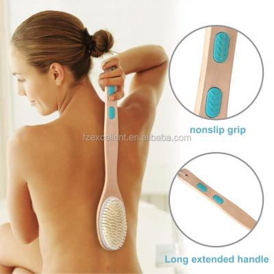 China Long Handle Amazon Spa Body Wash Shower Brush Handle Bath BAMBOO Cleaning Brushes For Body for sale