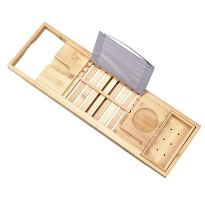 China Wholesale High Quality Viable Multifunctional For Bathroom Tub Tray Extendable Bamboo Caddy for sale