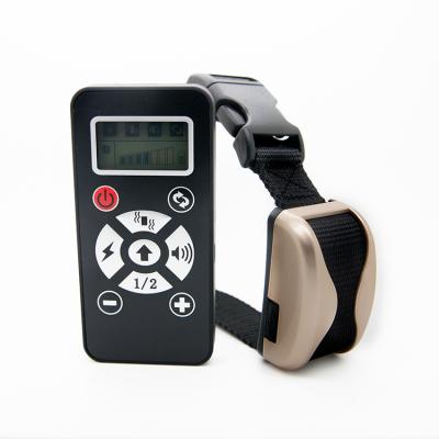 China Sustainable Pet Dog Remote Bark Electric Training Collar Rechargeable And Rainproof Training Equipment for sale