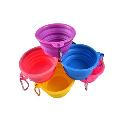 China Available Design 350ml Dogs Water Silicone Dog Pet Food Plastic Collapsible Collapsible Feeding Bowl New for sale