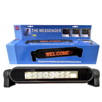 China 12V Indoor Led Car Sign Rear Window LED Display Roll Up Red Message Screen Board Advertising Lighting With Outdoor And Cigar Lighter for sale