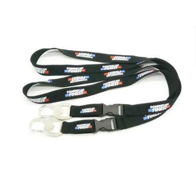 China Factory Price OEM Freely Selectable Matching Cheap Custom Round Neck Strap With Metal Clip 100%polyestervG Black Lanyard Accessories for sale