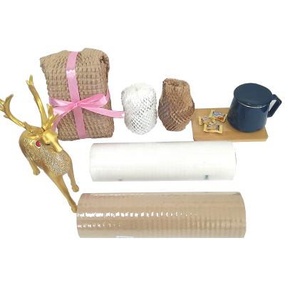 China Factory Outlet Recyclable Honeycomb Packaging Paper Roll Protective Buffer Cushioning Packaging Paper Wrap 11.8