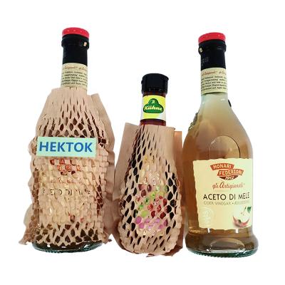 China Biodegradable Recyclable Honeycomb Paper Sleeves Bottle Covers Cushion Buffer Craft Paper Protective Beverage Wine Jars Bottle Glassware Ceramics for sale