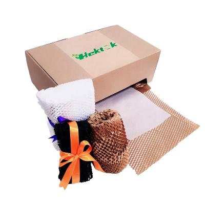 China White Soft Tissue Paper Plus Honeycomb Paperboard Dispenser Latest Honeycomb Packing Paper Box Dispenser Pad Craft Pad Cushion Protective Wrapping Paper Roll In the box for sale