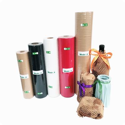 China Eco Friendly Recyclable Eco Friendly Recyclable Honeycomb Paper Cushion Size Roll Brown Honeycomb Packaging Paper Roll Wrapping Paper for sale