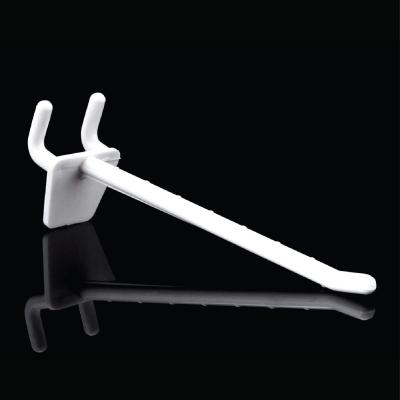 China High Quality Morden ABS Plastic Black/White Pegboard Display Hook Fork 2.5inch Single Hanging Hook For Slatwall Stores Supermarket for sale