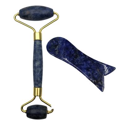 China Silent Face Gemstone Face Roller with Guasha Set for sale