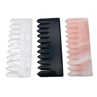 China Factory Direct Wholesale Healthy Natural Crystal Comb For Body Massager Gua Sha Head Tool for sale