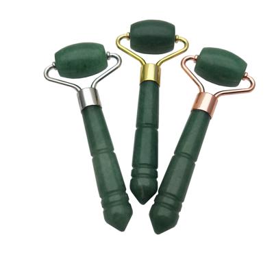 China Face Mini Size Noise Free Green Aventurine Jade Facial Roller for sale