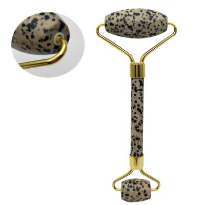 China Leopard Face Silent Gemstone Jade Facial Roller for sale