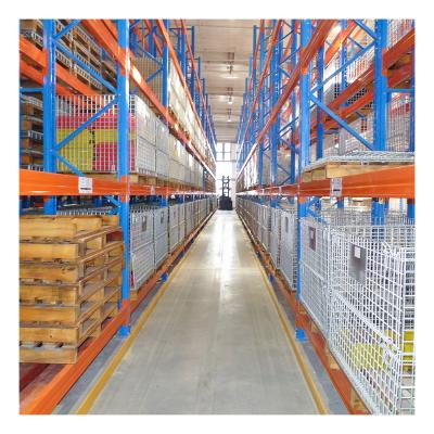 China Corrosion Protection Warehouse Storage Aisle Pallet Rack VNA Very Narrow Pallet Rack for sale