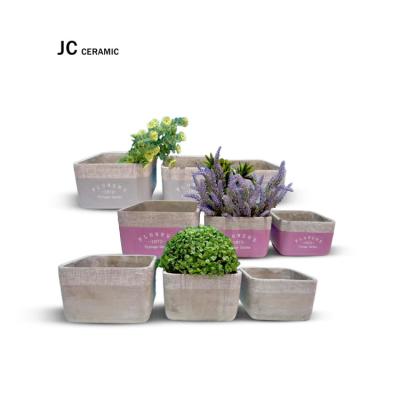 China Cartoon JC Cement Plant Pot Maker Flower Pots Bonsai Planters For Home Decor Square Pots For Plants for sale