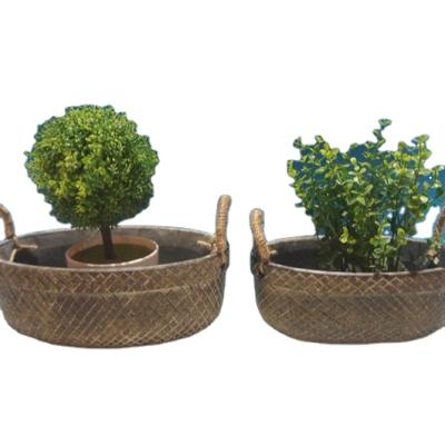 China Cartoon Dilapidated Cement Uniquely Designed Bonsai Ceramic Flower Pot For Home And Garden Decoration for sale