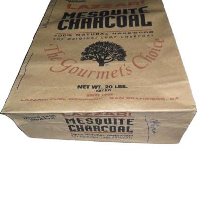 China Recyclable square bottom charcoal bag 40lb for sale