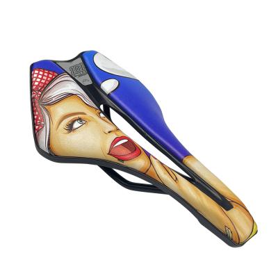 China ORIGINAL BEAUTIFUL DESIGN BIKE ROAD BIKE SEAT PU Leather Memory Sponge Shockproof Saddle Road Bike Saddle for sale