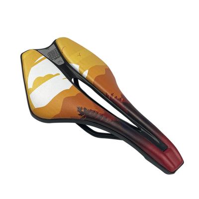 China ORIGINAL Bicycle Saddle Memory Foam Cushioned Mountain Bike Road DESIGN PU Bicycle Saddle Leather Saddle for sale