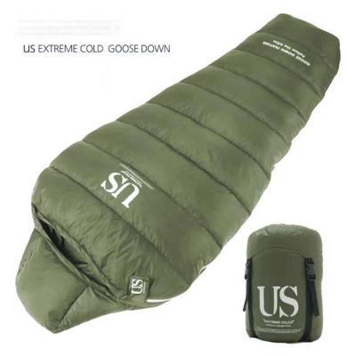 China USA extreme cold high quality hybrid type goose down winter sleeping bag for outdoor camping for sale